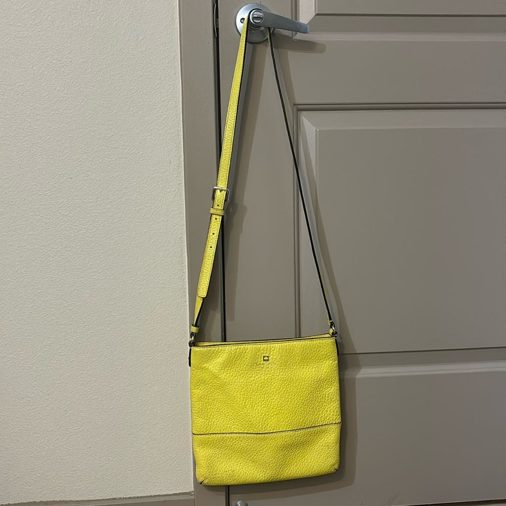 Kate Spade yellow cross body leather bag